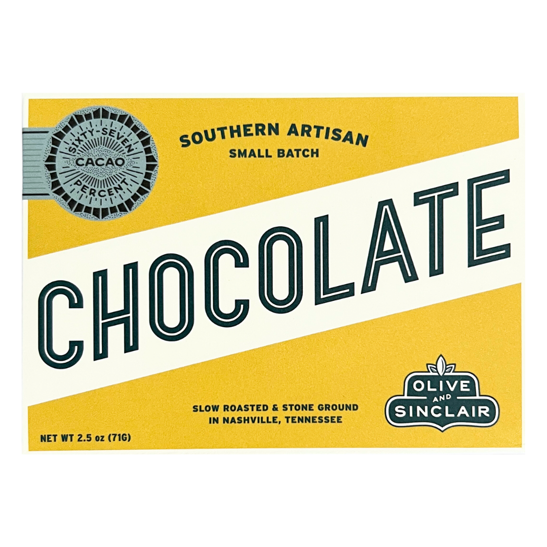 Stone ground 67% chocolate bar.