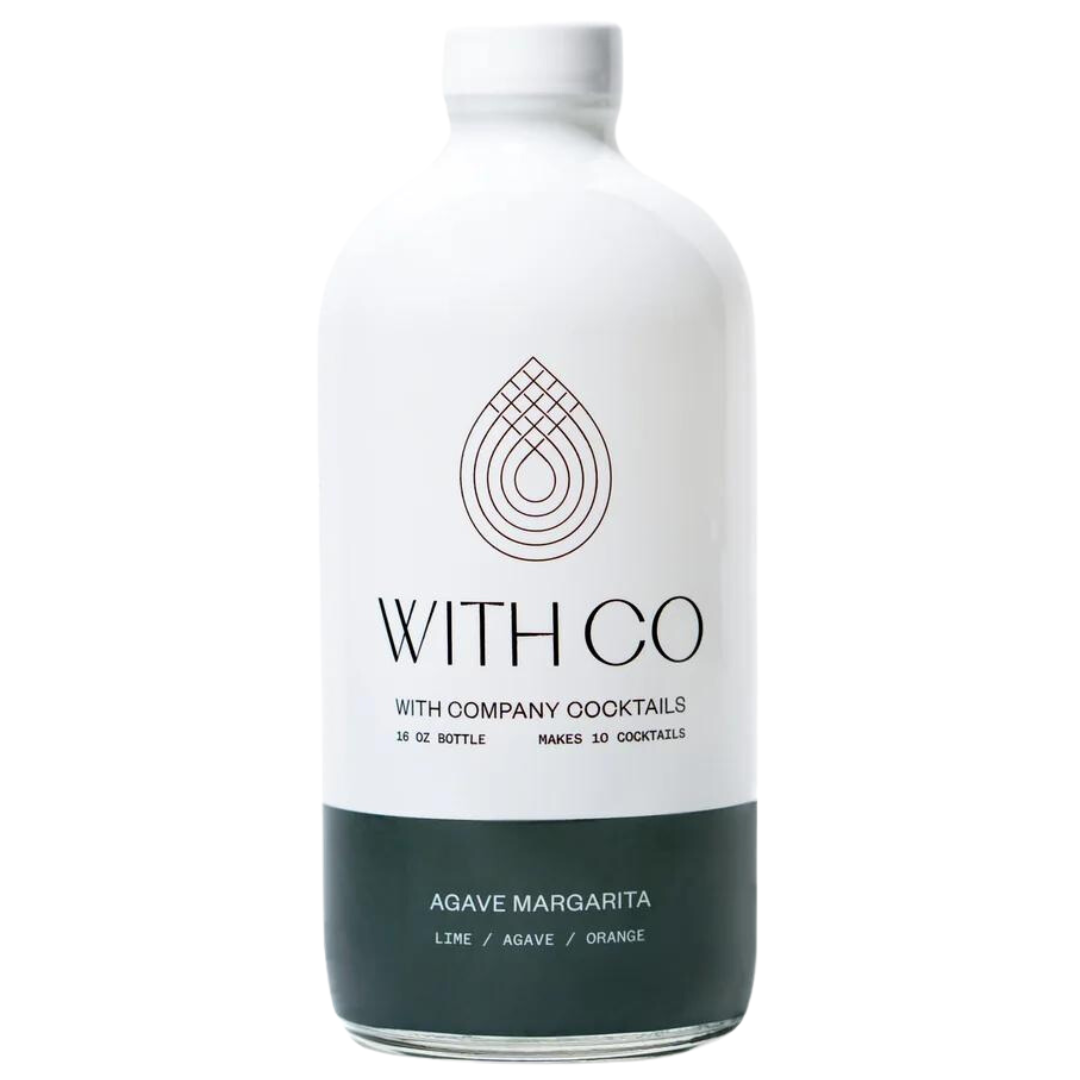 Agave Margarita WithCo Cocktail Mixer in glass bottle with resealable cap, makes 10 drinks. 