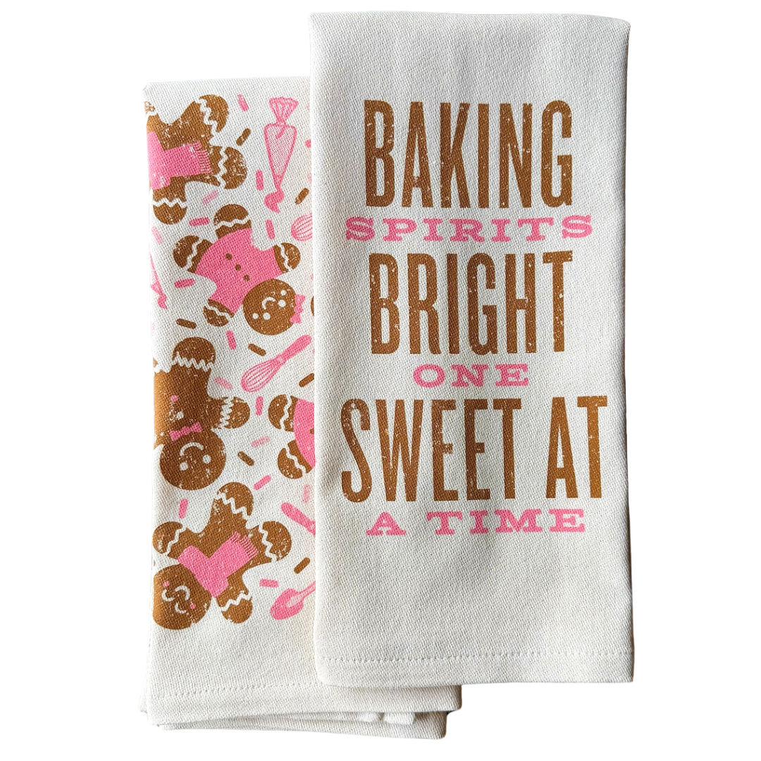 Holiday Gingerbread Baking Spirits Bright Kitchen Towel