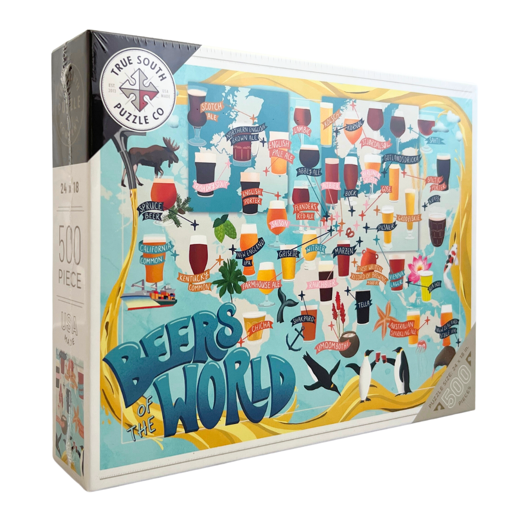 500 piece puzzle of beer. 