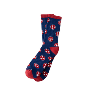 Tennessee tristar socks blue and red.
