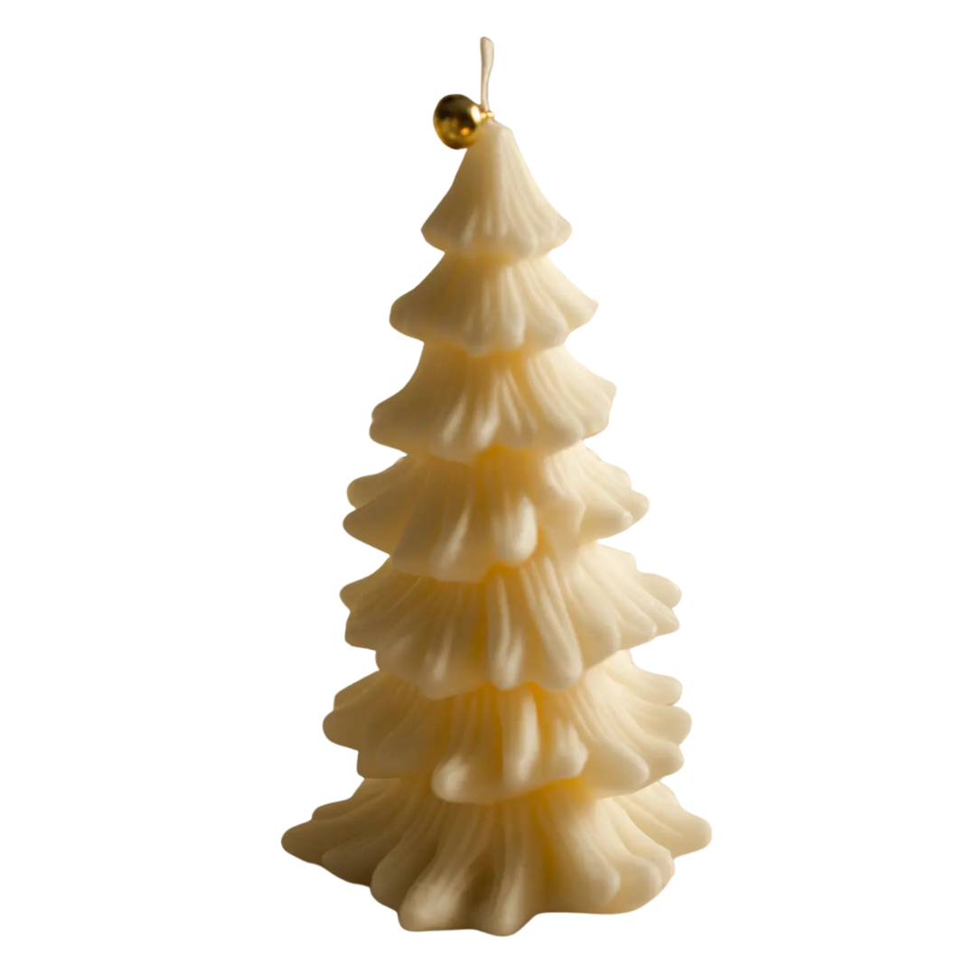 White Christmas Tree Shaped Candle 