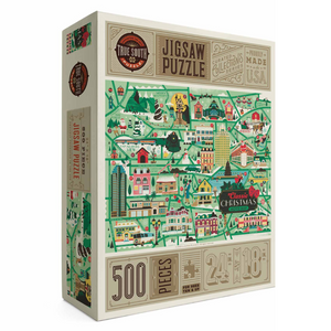 500 piece christmas themed jigsaw puzzle.