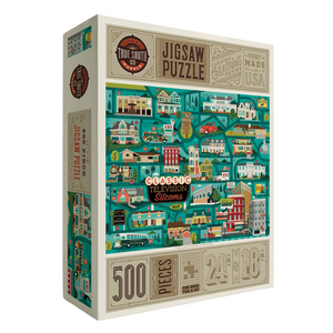 500 pice jigsaw puzzle of TV show locations. 