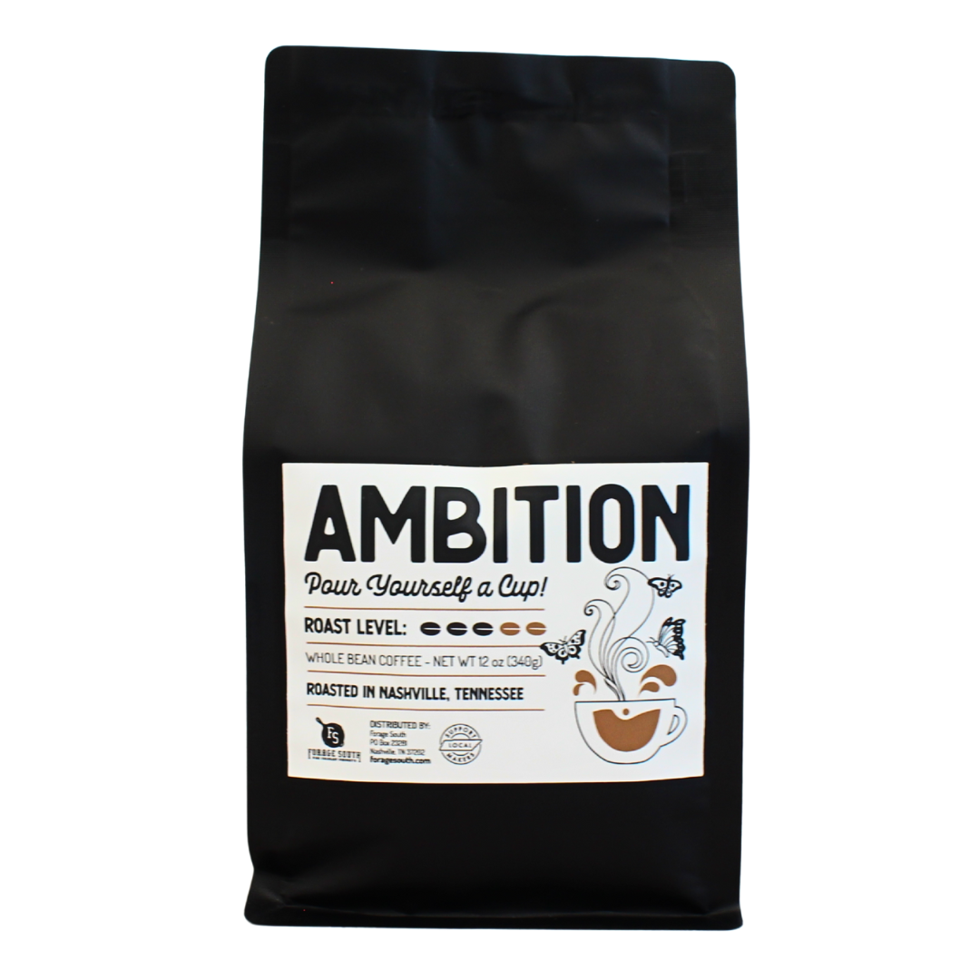 12 oz bag of medium roast whole bean coffee. 