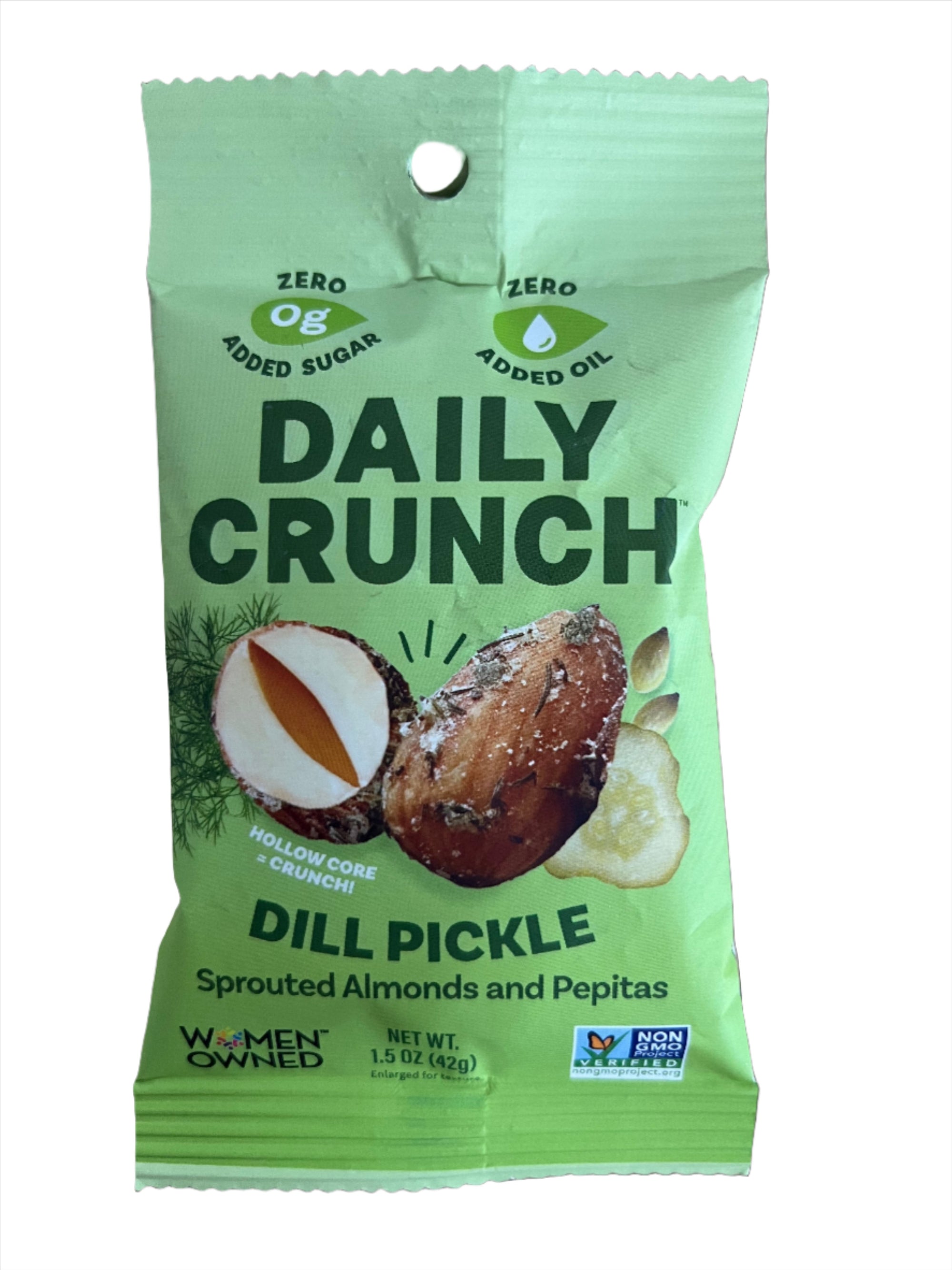 1.5 oz Daily Crunch Sprouted Almonds and pepitas Snack Mix.