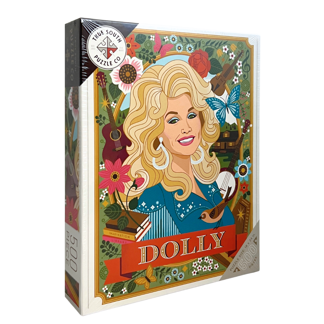 500 piece puzzle of Dolly Parton.