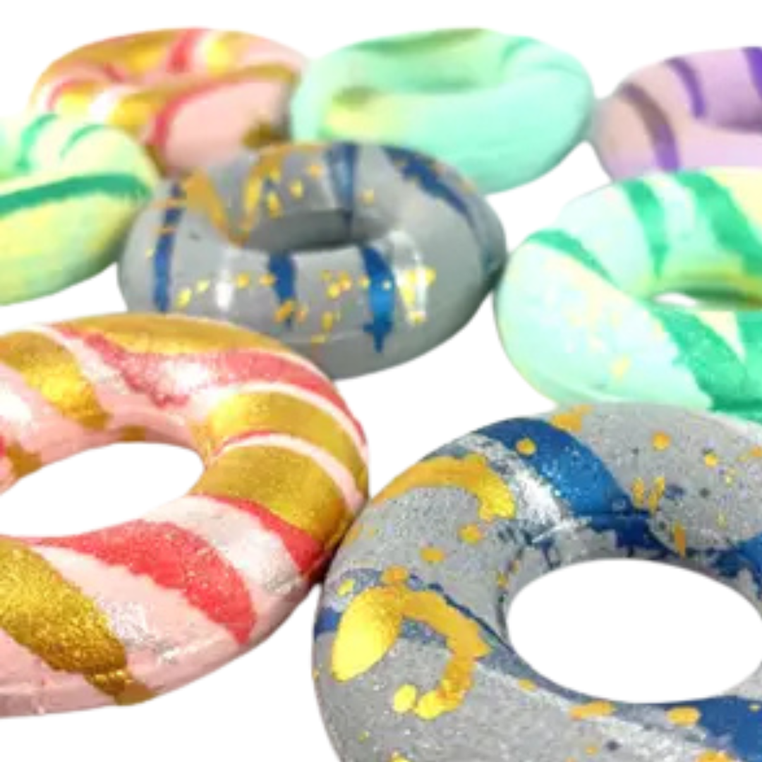 4.5 oz donut-shaped bath bomb