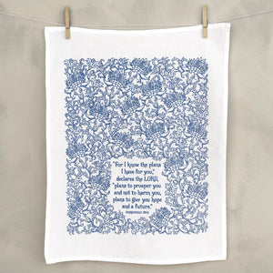 For I Know the Plans Jeremiah 29:11 Scripture Tea Towel