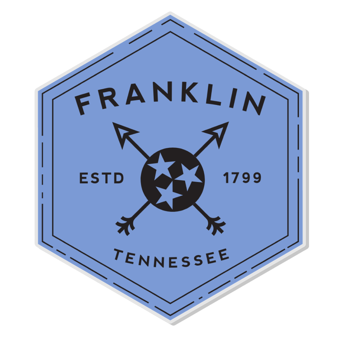 Franklin Tennessee Acrylic Blue Hexagon Magnet