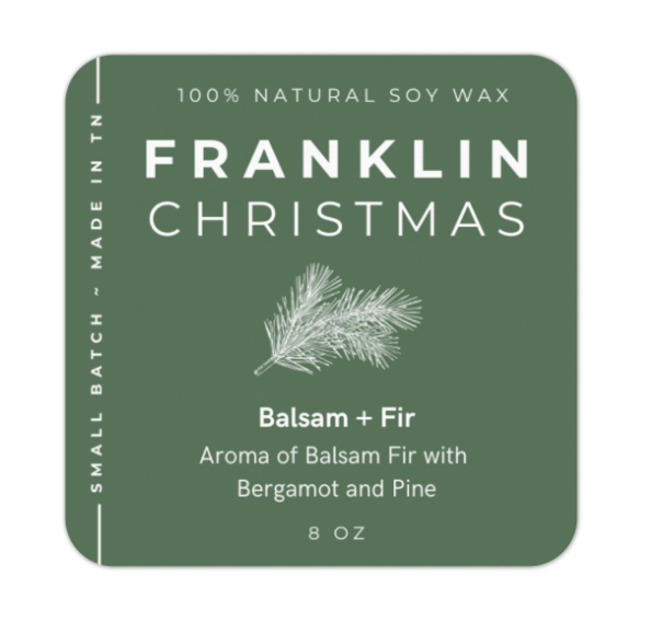 8 oz Balsam and Fir Candle.