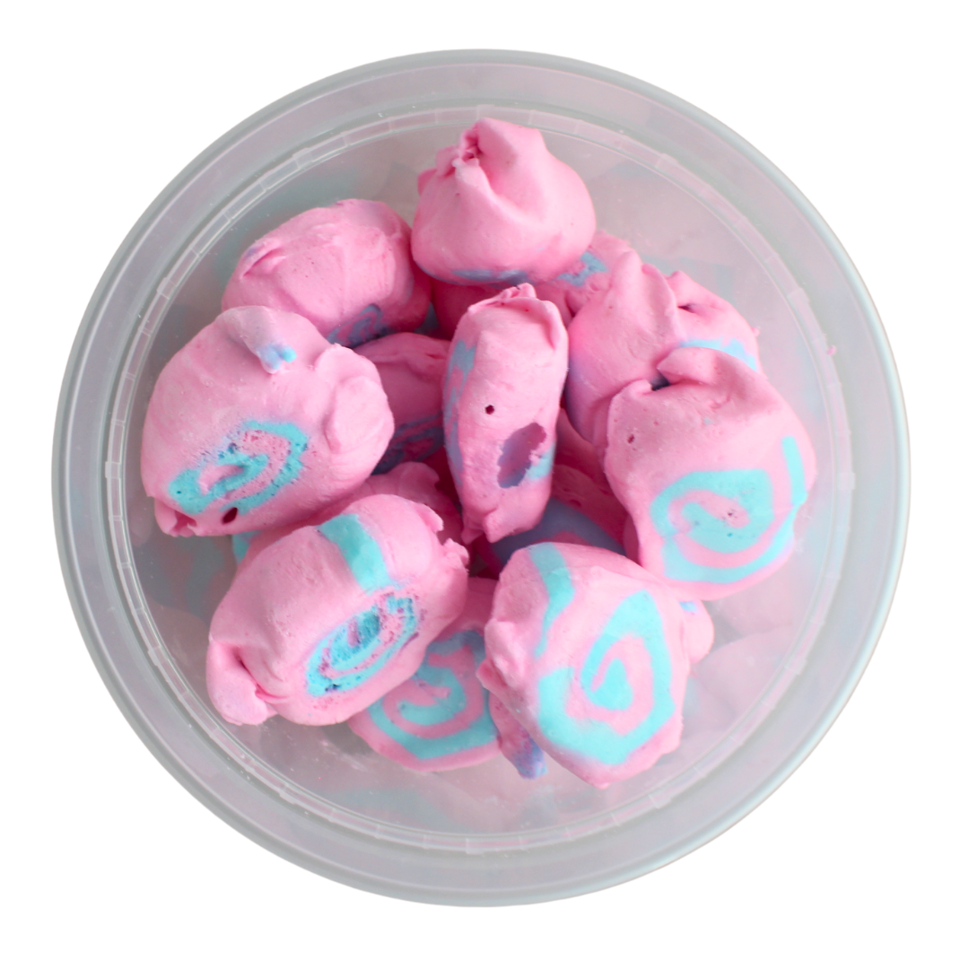 Freeze Dried cotton candy taffy. 