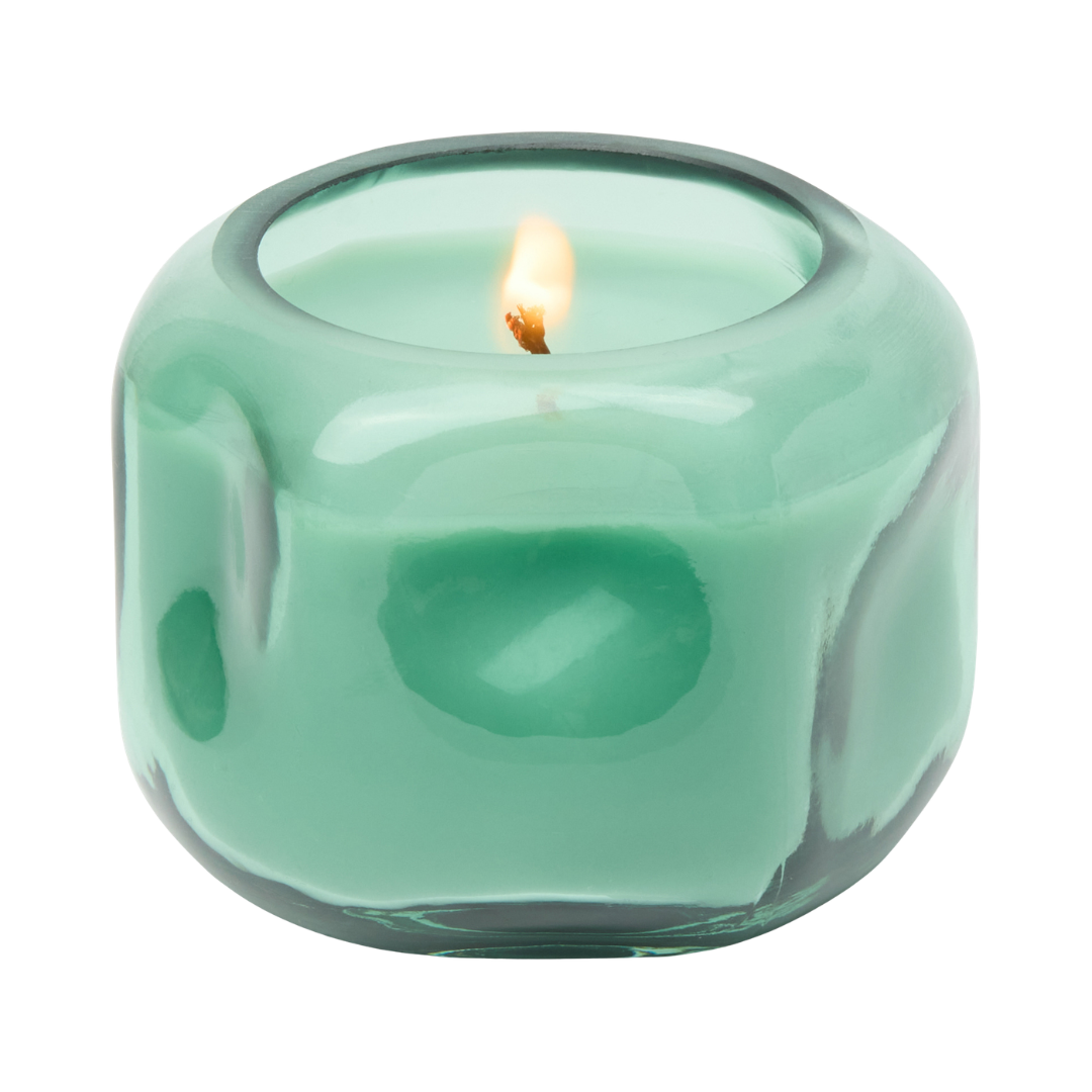 Fresh Air and Sea Salt Turquoise Glass Candle