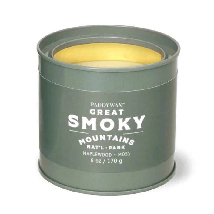 Great Smoky Mountains Maplewood Moss Tin Candle