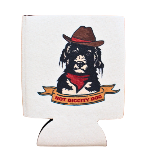 Get your dogs in order with this can hugger from Cluster Funk Studio!