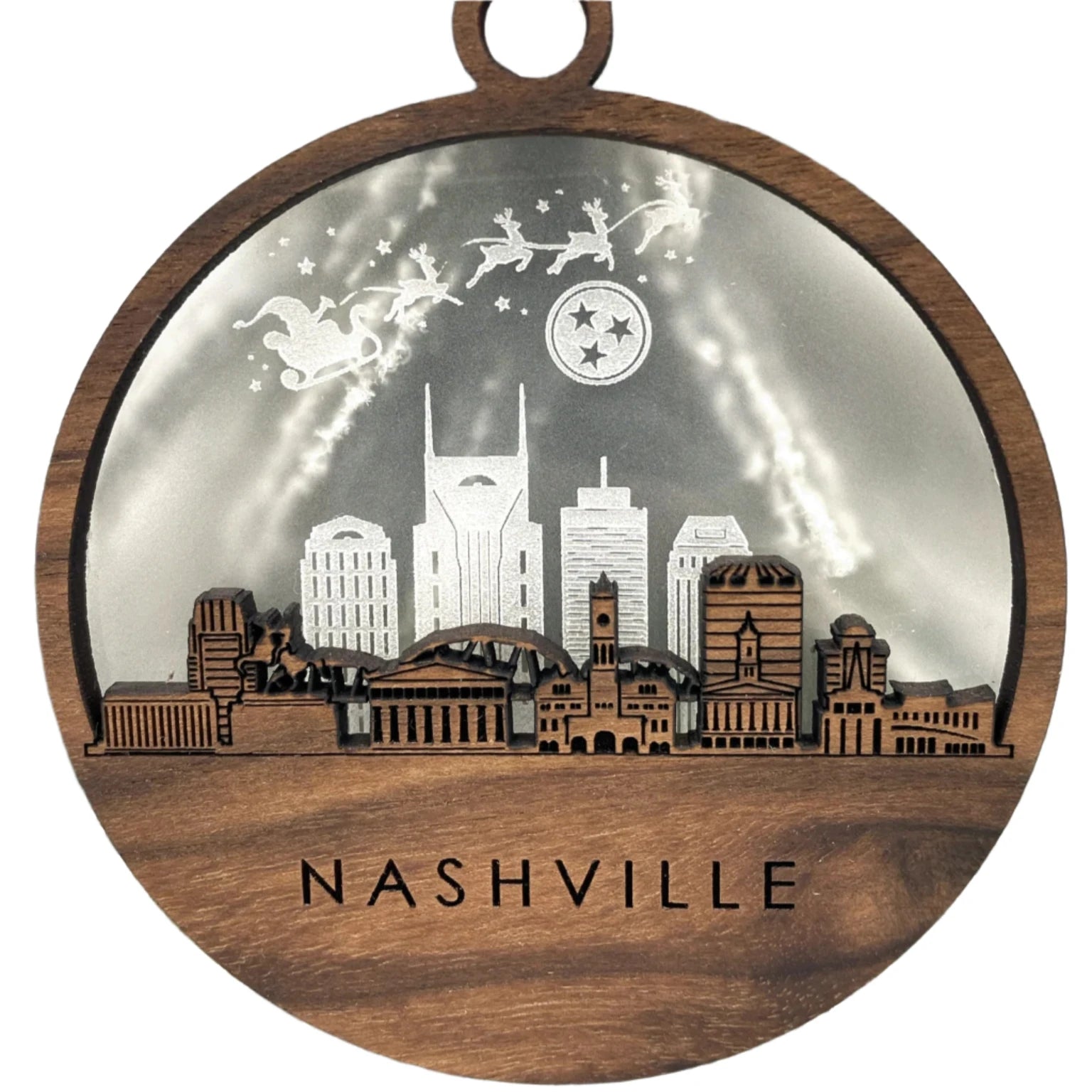 Nashville Skyline Wood Ornament