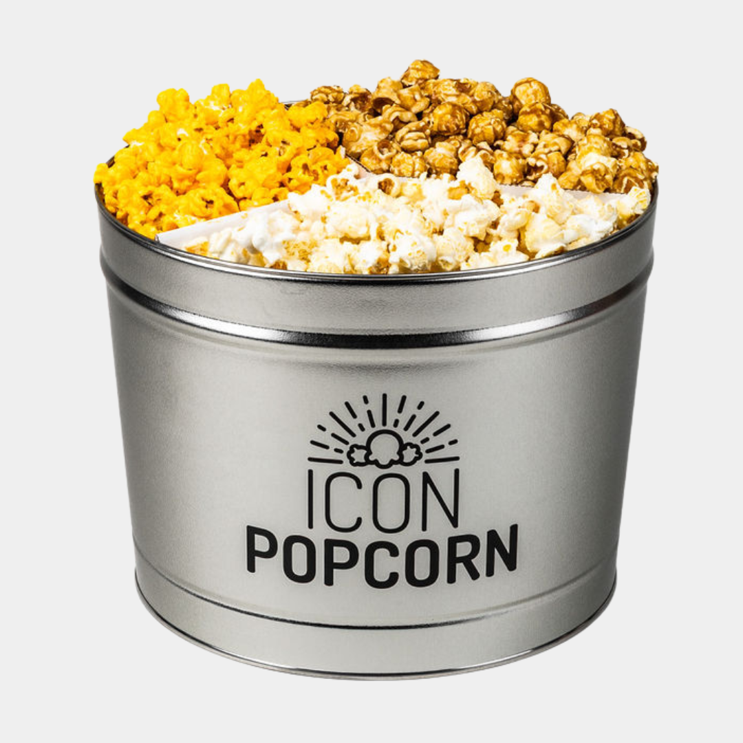 3 Flavor Gourmet 2 Gallon Popcorn Tin