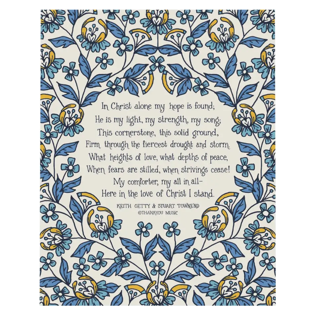 8x10 In Christ Alone Hymn Art Print 