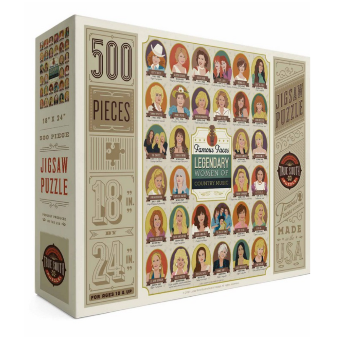 500 piece puzzle illustrations of Legendary Women of Country Music