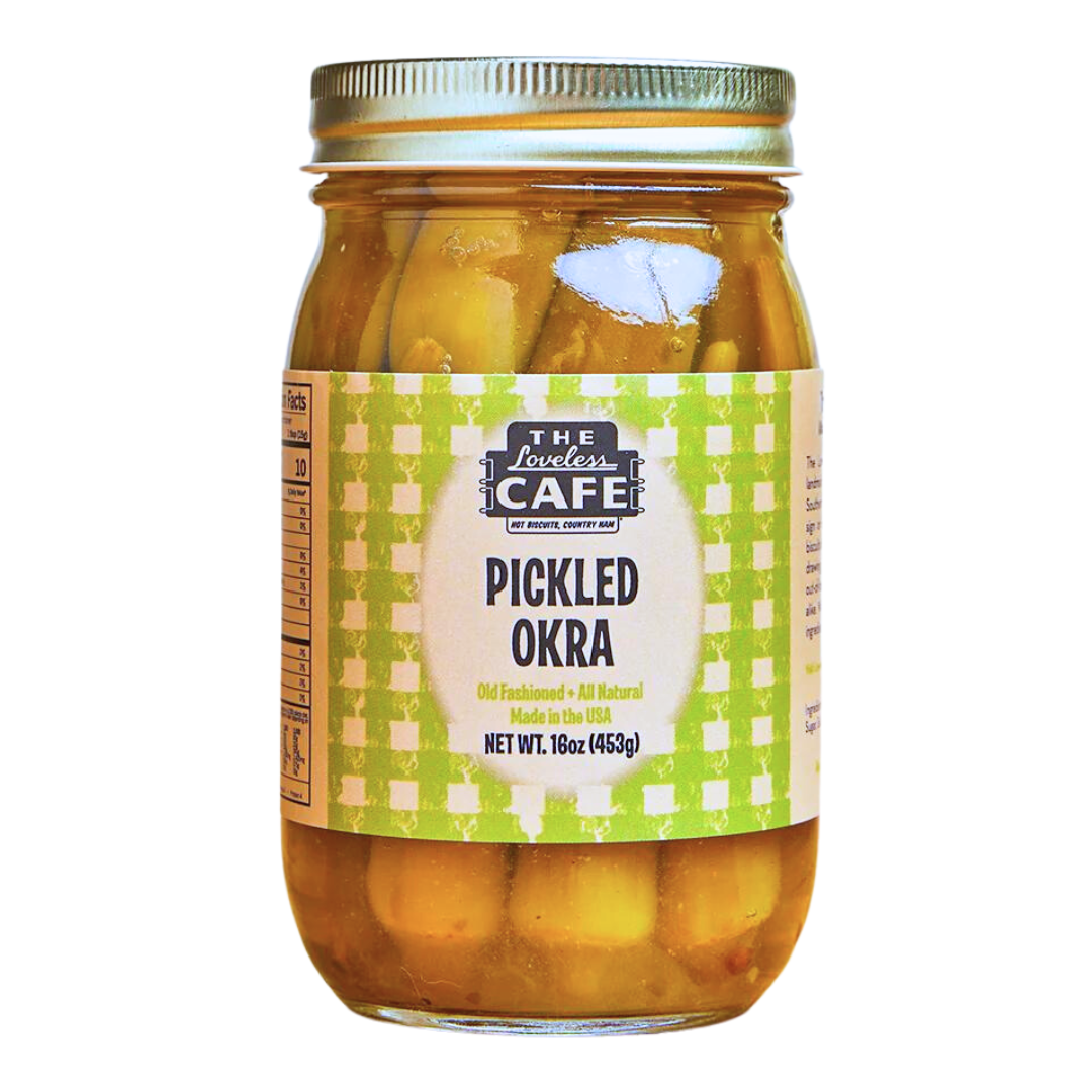 16 oz all natural Pickled Okra in glass jar. 