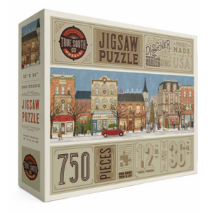 750 piece puzzle celebrating Christmas on Main St. 
