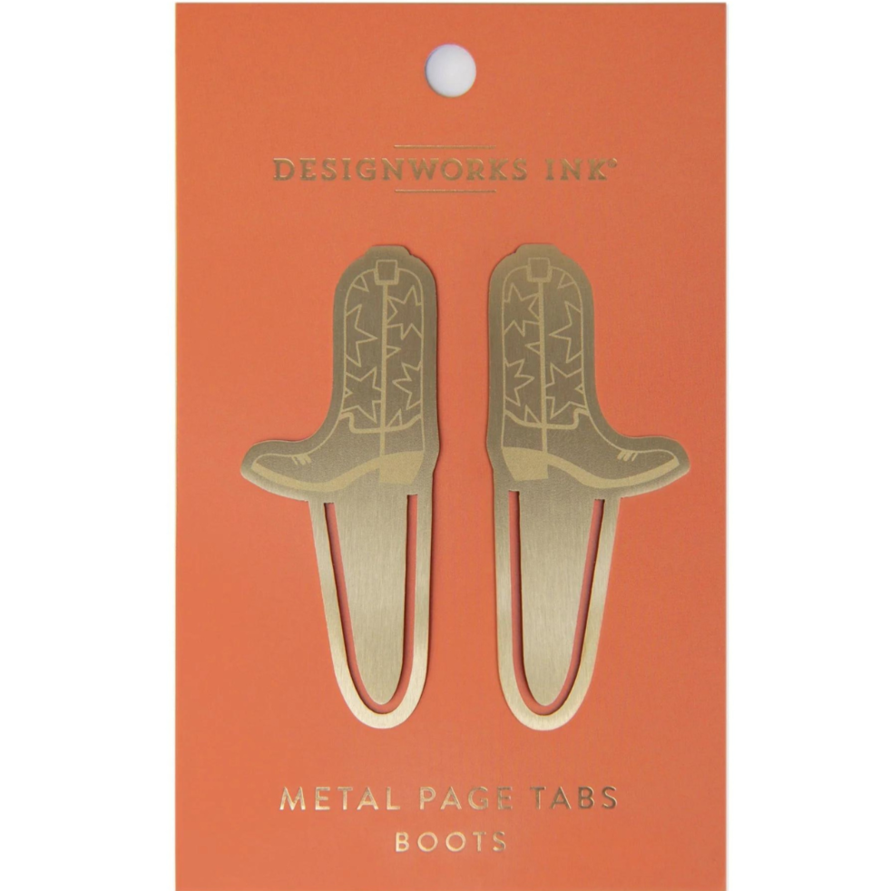 Brass Page Tabs Boots Bookmark set of 2. 