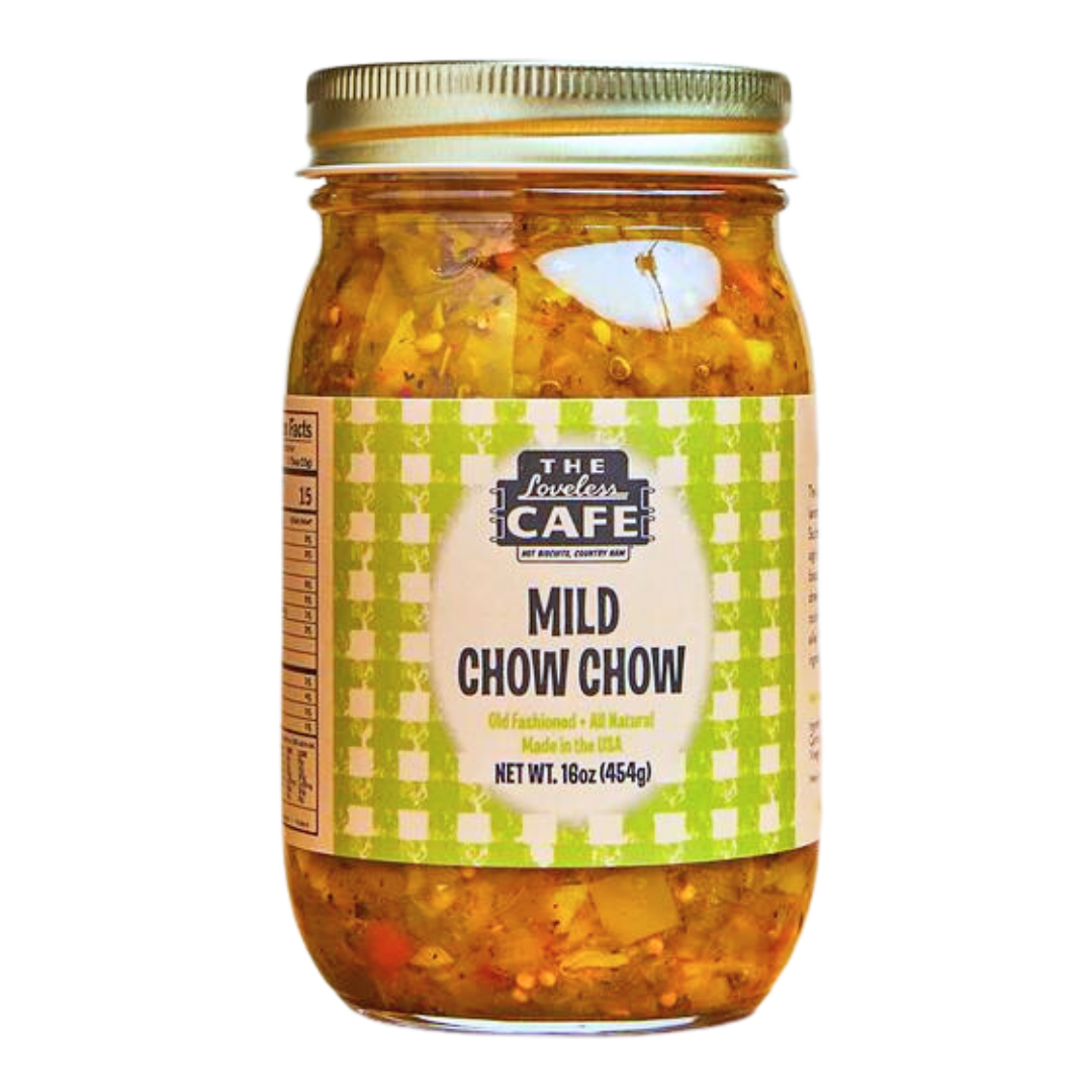 16 oz all natural Mild Chow Chow in glass jar. 