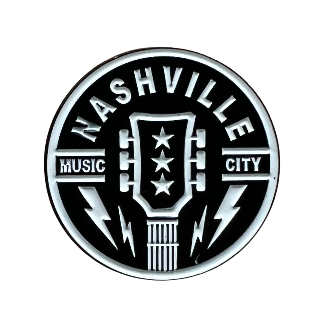 Music City Guitar Enamel Lapel Pin