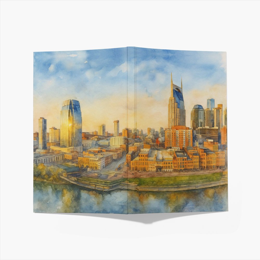 Nashville Skyline Watercolor Soft Touch Journal
