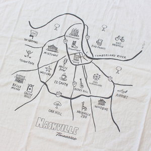 Nashville Map Print Towel