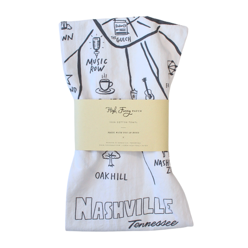 Nashville Map Print Towel