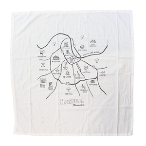Nashville Map Print Towel