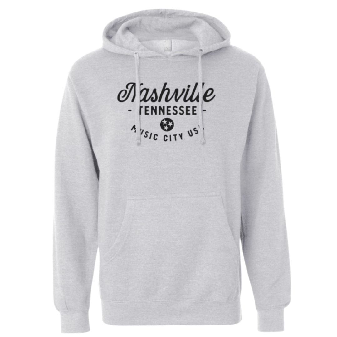 Light Grey hoodie sweatshirt with kangaroo pouch.
