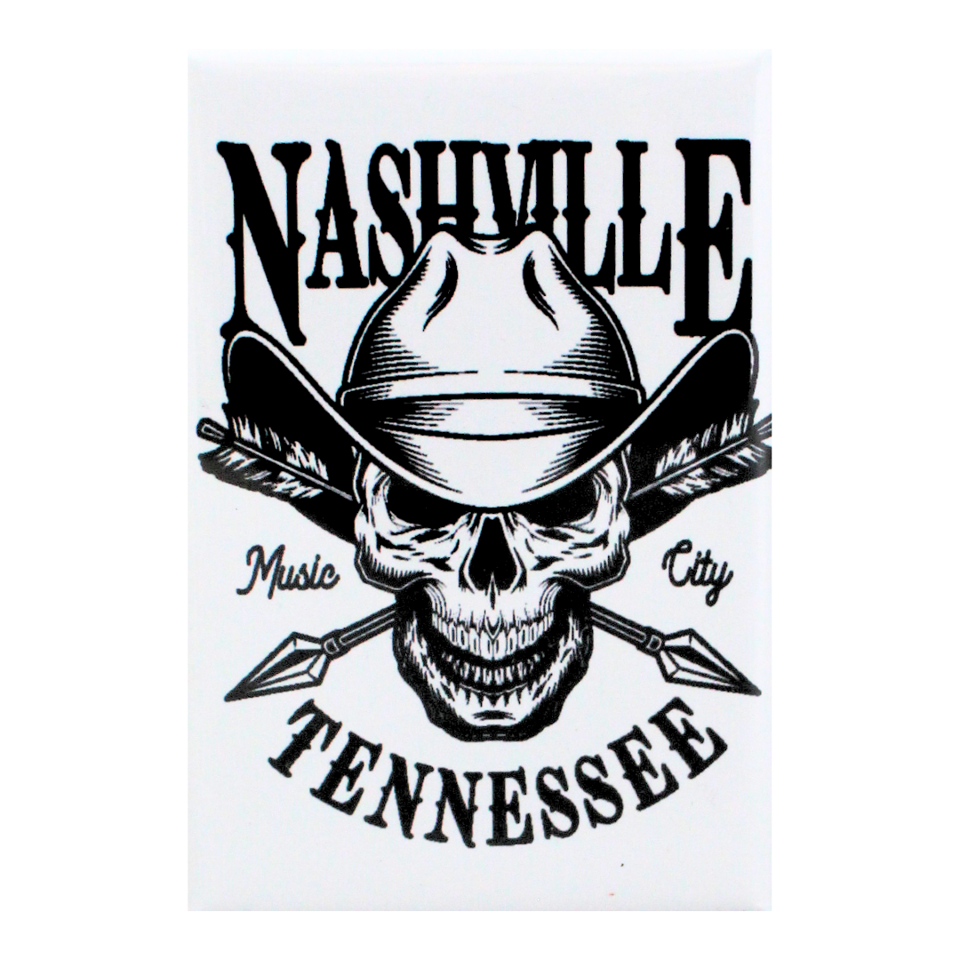 Nashville Tennessee Cowboy Skull Magnet
