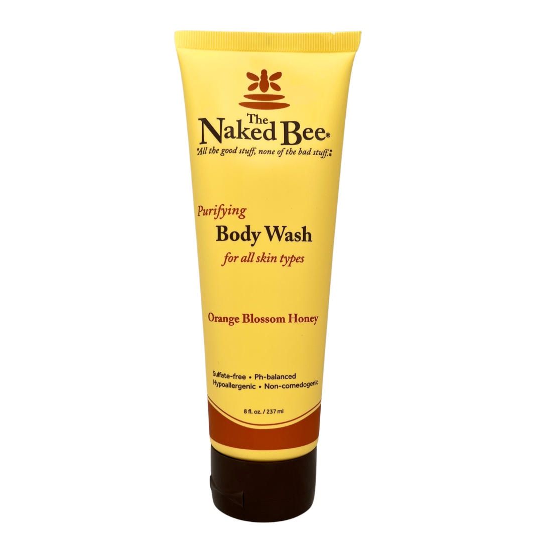 8 fl oz of orange scented body wash.