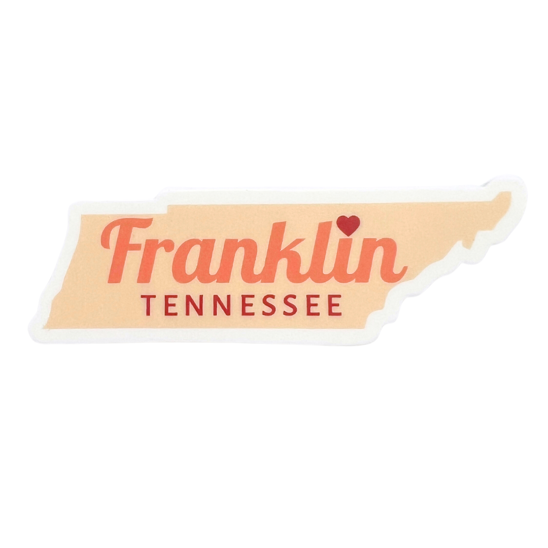 Orange Franklin Tennessee State Sticker
