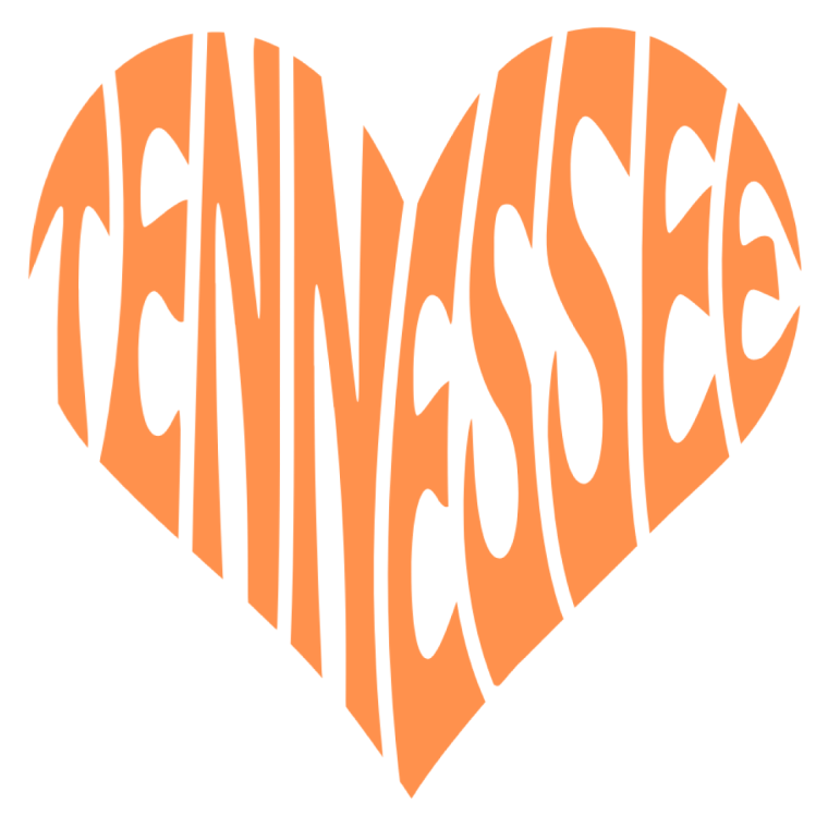 Orange Tennessee Heart Sticker