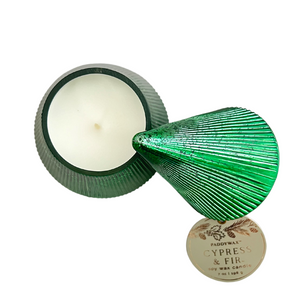 Cypress and Fir Green Glass Tree Candle