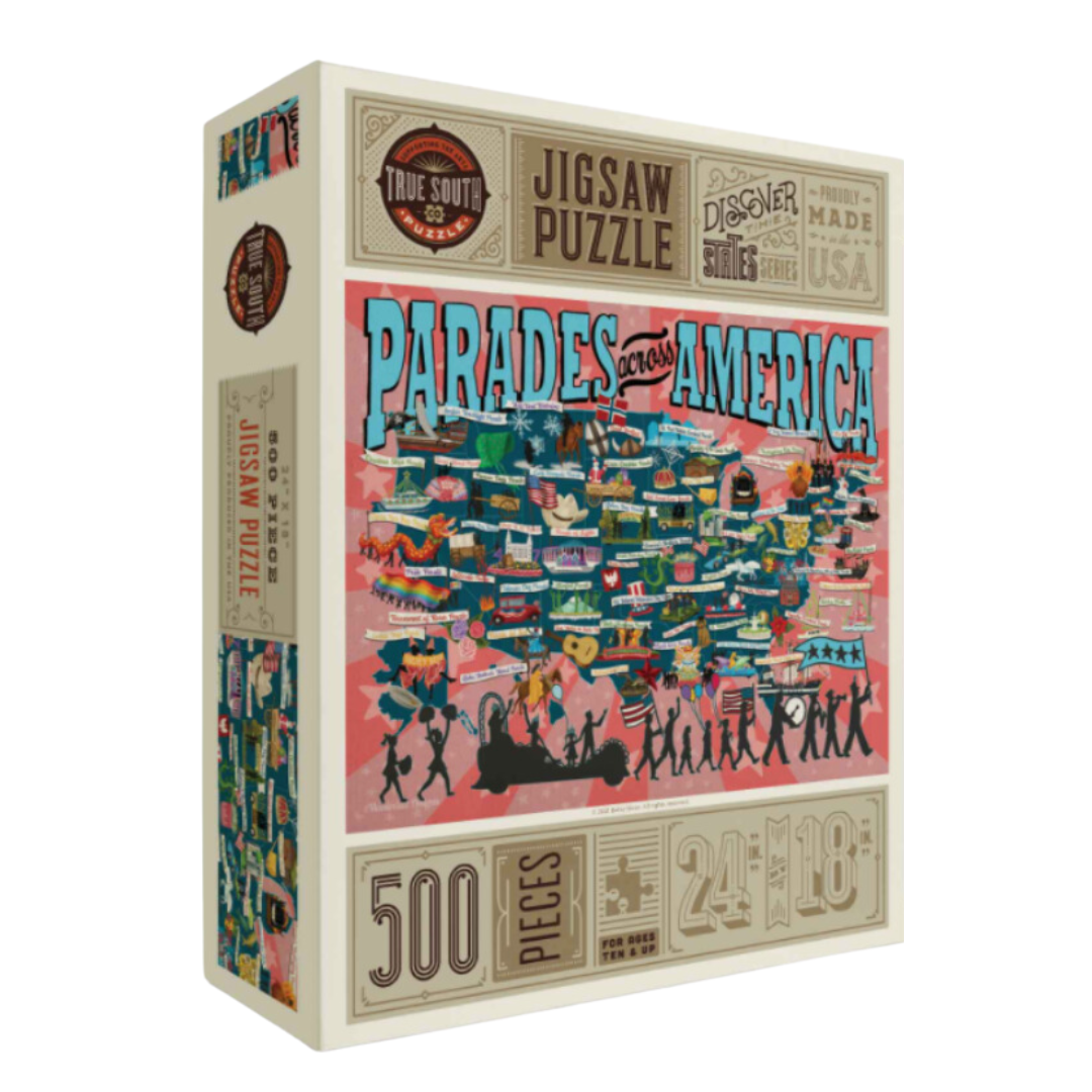 500 piece puzzle of famous parades across America. 