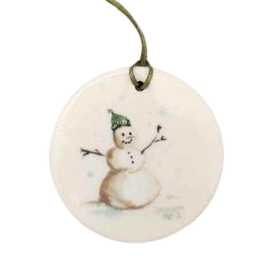 Snowman Ceramic Ornament