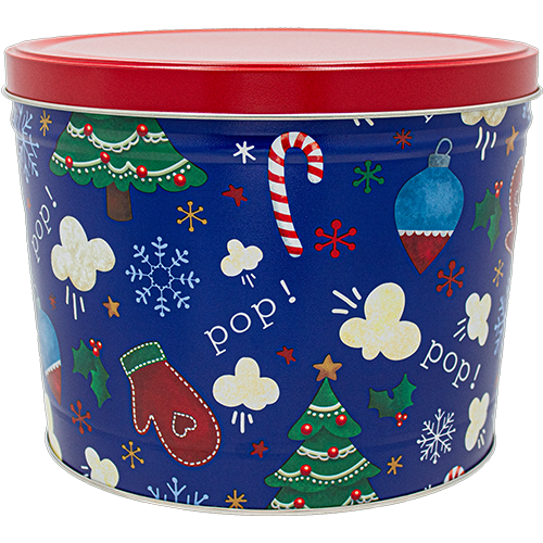 3 Flavor Gourmet Holiday 2 Gallon Popcorn Tin