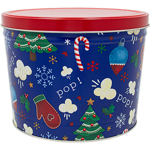 3 Flavor Gourmet Holiday 2 Gallon Popcorn Tin