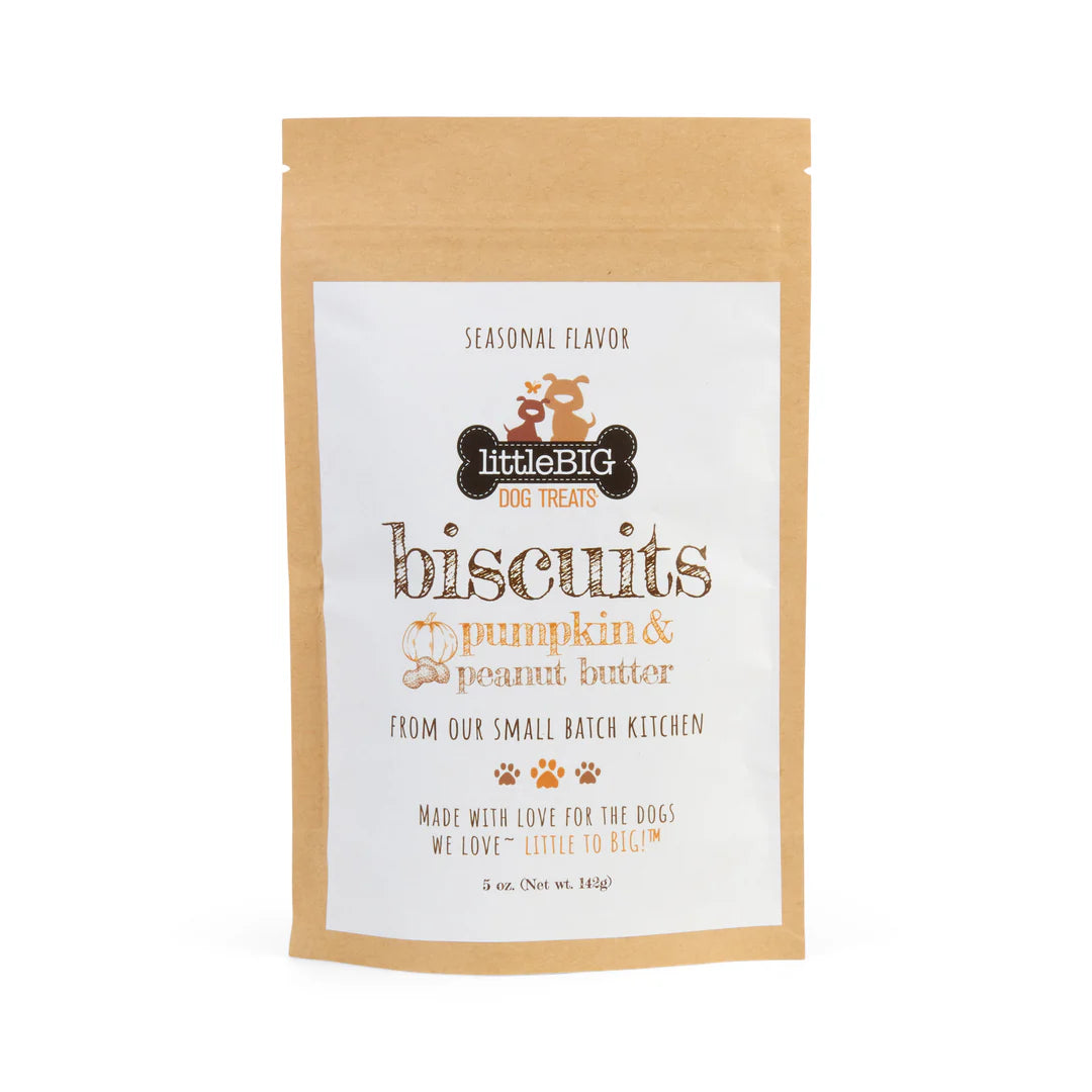 6 oz bag of pumpkin and peanut butter handmade dog treats.