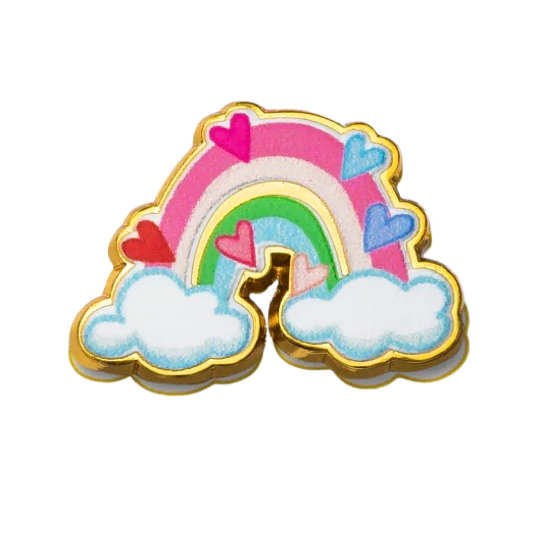 Rainbow with Hearts Pin