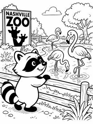 Rocky the Racoon Visits Nashville Coloring Book