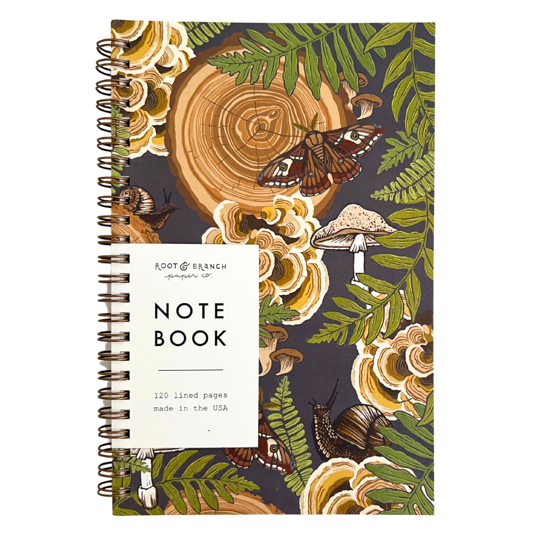 Mushroom Grove Spiral Bound Notebook