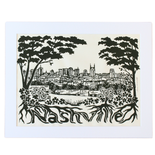 Heart of Nashville Matted Nashville Roots Art Print