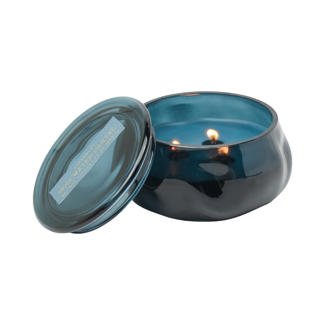 Rosewater Santal Large Navy Glass Candle