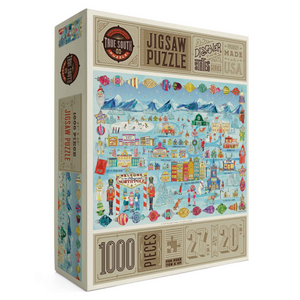 500 piece puzzle illustration of the north pole. 
