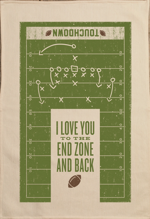 I Love You to the End Zone and Back Kitchen Towel